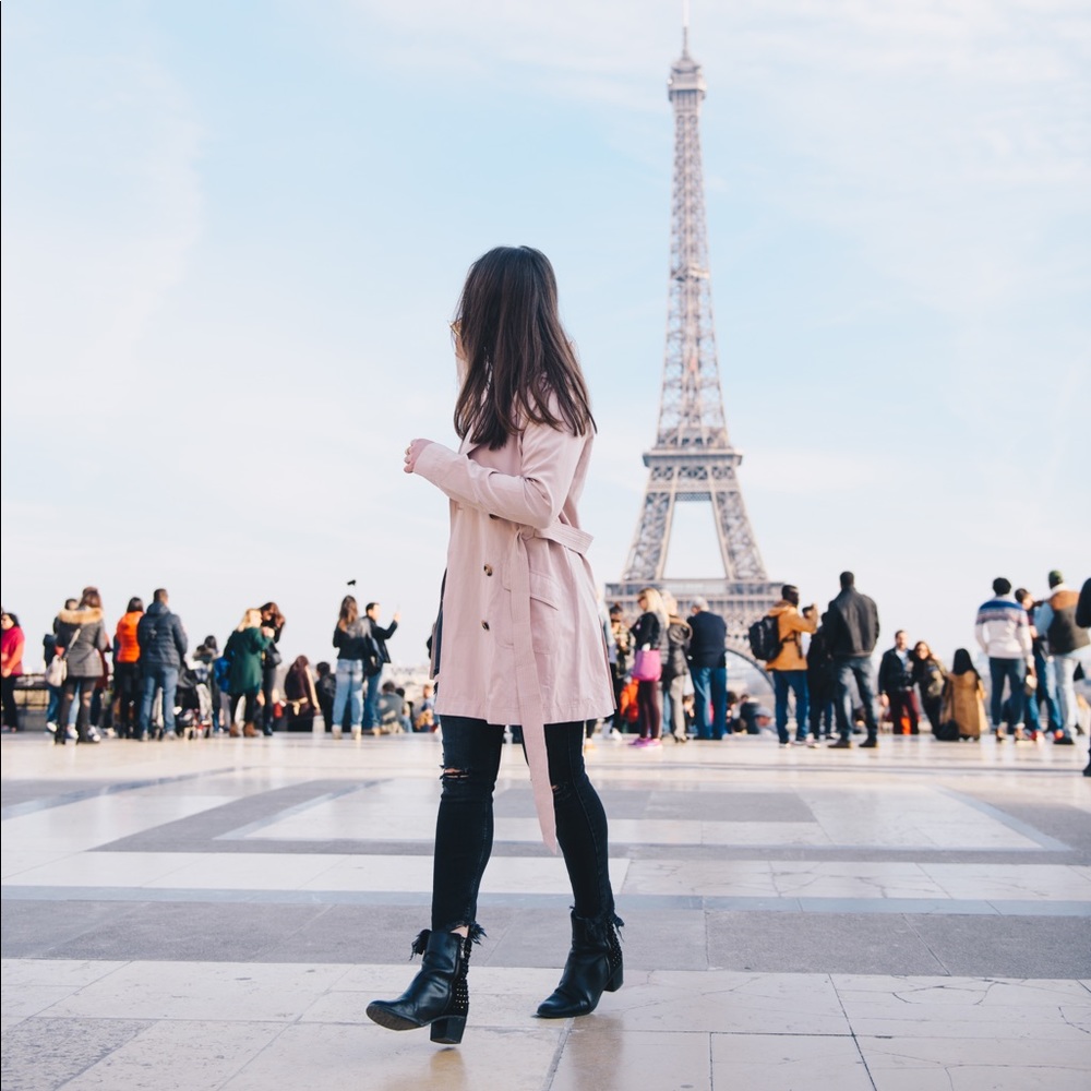 Pink trench coat